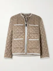 [Max Mara] Max Mara - Celeste Quilted Shell Jacket - Light brown - UK 8 UK 8 Brown
