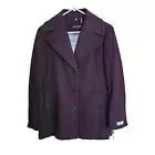 Calvin Klein Coat Large Cashmere Wool Blend Single Breasted Burgundy Tags