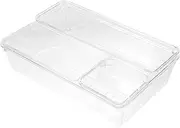 GANAZONO 4Pcs Transparent Kitchen Organizer Storage Bins Stackable Drawer Organizers for Vanity Bathroom and Makeup for Drawer Organization and Storage