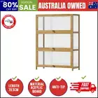 Display Cabinet Storage 3-Tier Shelves Clear Bookcase Stand Rack Oak