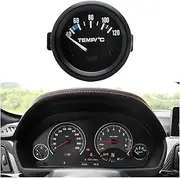 Bittwee Car Water Temperature Gauge, 100-250℉ 2" 52mm Vehicle Water Temp Thermometer Meter Kit with Sensor, DC 12V Auto Water Coolant Temp Gauge Accessories, Universal for SUV, Truck, RV