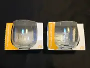 McDonald's 50 years Maccas Wobbling Glass x 2 Sesame Seed & Cheese Melt Pattern