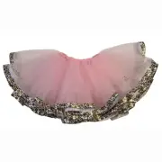 Fluffy Pink Tulle Tutu With Leopard Trim