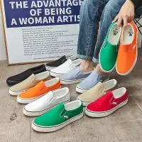 在飛比找蝦皮購物優惠-新款春季透氣帆布鞋 女學生韓版平底夏季套腳板鞋 女低幫鞋 女