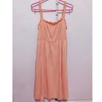 在飛比找蝦皮購物優惠-全新百貨專櫃0918粉橘色天絲棉洋裝