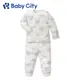 【Baby City 娃娃城】天絲棉長袖肩開套裝/歐洲白(80-100cm)
