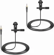weishan 2-Pack Lavalier Lapel Microphone Compatible with Sennheiser Wireless System Bodypack Transmitter, Omnidirectional Condenser Mic for YouTube, Lectures, Living Performance