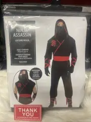 Amscan Ninja Assassin 6-Piece Costume Adult Standard Up to Size 44 NIP
