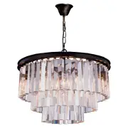 Odeon Large 51cm 6 Light Crystal Glass Chandelier, Bronze