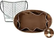 [XIAOYIBAIHUO] Bag Organizer for Celine Nylon Storage Sleeve Bag Triomphe Compatible Handbag Organizer Insert Wallet Lined Organizer, Coffee a, Small