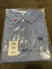 Scotty Cameron Peter Millar Scotty Bulldog Carrow Botanical Polo (XXL, Blue)