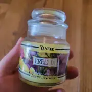 Yankee Candle Freesia Black Band Retired Scent Housewarmer 3.7 oz Small Jar&Lid