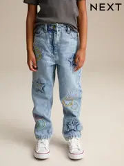 Mid Blue SmileyWorld® 100% Cotton Mom Jeans (3-16yrs) (E29125) | $55 - $66