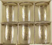 Vintage Set of 6 COORS Beer Tasting Glasses Gold Gilt Designs Beautiful Cond