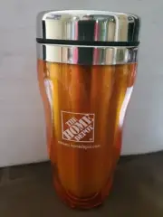 THE HOME DEPOT Tumbler - Stainless Steel lining w/ orange plastic exterior. NEW