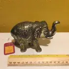The Lotus House 5'' Elephant White Metal Vintage Home Decor Goodluck Charm Gift