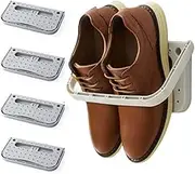Laugh Cat 4 Pack Hanging Plastic Shoe Rack Wall Mount Creative Folding Organizer Camper Shoes Storage Shelf Adhesive Shoe Holder For Door