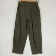 NOS Cherokee Cargo Pants Army Green Girl’s 10 Adjustable Waist Zip Pockets w/tag