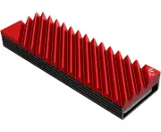 M.2 Heatsink Cooler, NVMe M.2 2280 SSD Double-Sided Heat Sinks with Silicone Thermal Pad for PC/PS5 (Red)