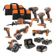RIDGID Power Tool Combo Kit 18-V SubCompact Brushless Cordless 8-Tool Combo Kit