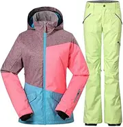 [Generic] Women's Snow Suit Wear Outdoor Sports Snowboard Clothing Sets Waterproof Windproof Skiing Costumes Jacket Pant