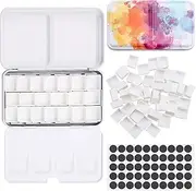 Empty Watercolour Tins Palette - Metal Box With 50 Half Pan Paints for Artists and Budding Hobbyists - Paint Case With Lid, Colorful