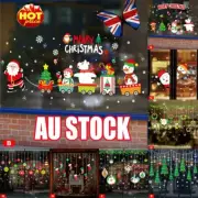 Christm#T Santa Removable Window Stickers Festival Art Decal Wall Shop Home Xmas