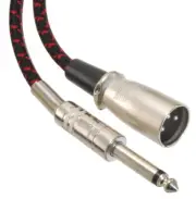 Premium XLR Male to 1/4" Mono Male Unbalanced Interconnect Woven Audio Cable