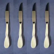 SET OF FOUR - Oneida Stainless Flatware - SATIN AQUARIUS - Steak Knives