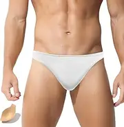 [Ausing] Swimming Briefs Men's Swimming Trunks Short Tight Sexy Mini Swimming Trunks Quick Drying Classic Leopard Print Swimming Briefs Water Sports Beach Swimming Pool EU S-XL, White, Large