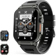 Smart Watch ultra For Men make answer Calls, 2.0'' HD Screen out doors sport fitness tracker with Heart Rate / Sleep Monitor,Music Storage, 600mah battery, for android phones compatible with Iphone