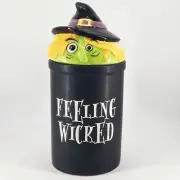 Eccolo world Traveler Ceramic Feeling Wicked Witch Lid Halloween Canister Jar