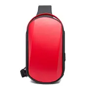 Outdoor Crossbody Sling Bags with USB Port for Womens Mens-Red