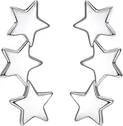[Reffeer] 925 Sterling Silver Star Crawler Earrings Wrap for Women Teen Girls Star Climber Earrings Piercings Cuff Studs