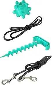 DRESSOOS 1 Set Anchor Puppies Small Dog Outdoor Playset Outside Muzzle Heavy Duty Dog Tie Out Stake Outdoor Heavy Duty Dog Leash Dog Stake Out Pet Blue Nylon