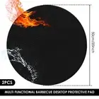 2 Pcs Fire Pit Mat 20 Inches Round Fireproof Mat Waterproof Oilproof Under CasLA