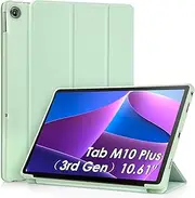 WD&CD Case Compatible with Lenovo Tab M10 Plus 3rd Gen 10.61 Inch, Protective Case Ultra Thin PU Leather Compatible with Tab M10 Plus 3rd Gen 10.61 Inch with Stand Function and Auto Sleep/Wake, Green