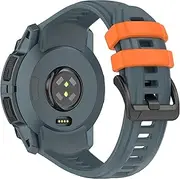 VeveXiao Breathable Sport Band Compatible With Garmin Instinct 3 solar 45mm Strap, 22mm Quick Release Sport Silicone Bracelet Watch Strap instinct 3 Amoled 45mm Replacement Bands (Blue Orange)