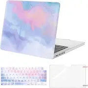 MOSISO Compatible with MacBook Pro 14 inch Case 2025-2021 Release A2442 M1 Pro / M1 Max with Liquid Retina XDR Display Touch ID, Plastic Hard Shell Case&Keyboard Cover&Screen Protector,Colorful Clouds