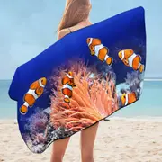 Clownfish Fish Microfiber Beach Towel