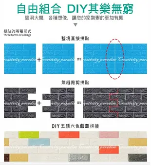 立體文化石壁紙 厚0.5cm 3D仿磚塊防水隔音牆紙牆貼 有背膠磚紋壁貼 背景牆裝飾貼 不能超取 (1.6折)