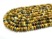 Natural Blue Tiger Eye Smooth Rondelle Round Flat 8mm Gemstone Beads PG156