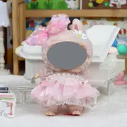 Labubu Baby Clothes 17cm Labubu Cloth Clothes Heartbeat Macaron Vinyl Face Doll Baby Clothes Replacement——style:Sparkling Colors (Powder) Two piece Set