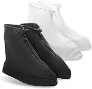 TEHAUX 2Pcs Outdoor Rain Shoe Covers Reusable Rain Boot Protectors with Antiskid Sole for Men and Women Lightweight and Breathable Overshoes for Rainy Days