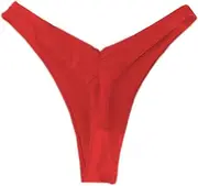[YELAIVP] Women's Ruched Back Bikini Bottoms High Cut Bathing Suit Bottoms Cheeky Thong Swimsuit Bottom