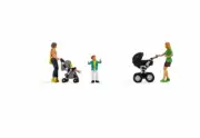 N15584 Noch OO/HO Gauge Mothers with Children & Modern Buggies (2) Figure Set