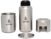 The Pathfinder School 32oz Stainless Steel Water Bottle, Cup, and Stove Set, PF32BCS-101