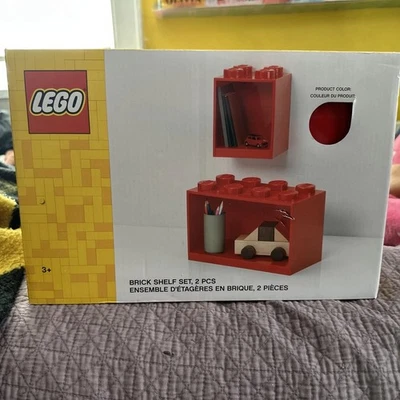 RARE LEGO Display! 2 Piece Brick Shelf Set 12X6 & 6X6 Red NEW IN BOX #4117