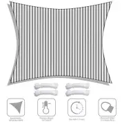 20x16Ft UV Block Rectangle Sun Shade Sail Canopy Outdoor Patio Pool Gray+White