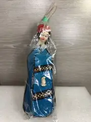 Vtg Clothing Lint Shoe Brush Hanging Doll Head Plaque Fabric